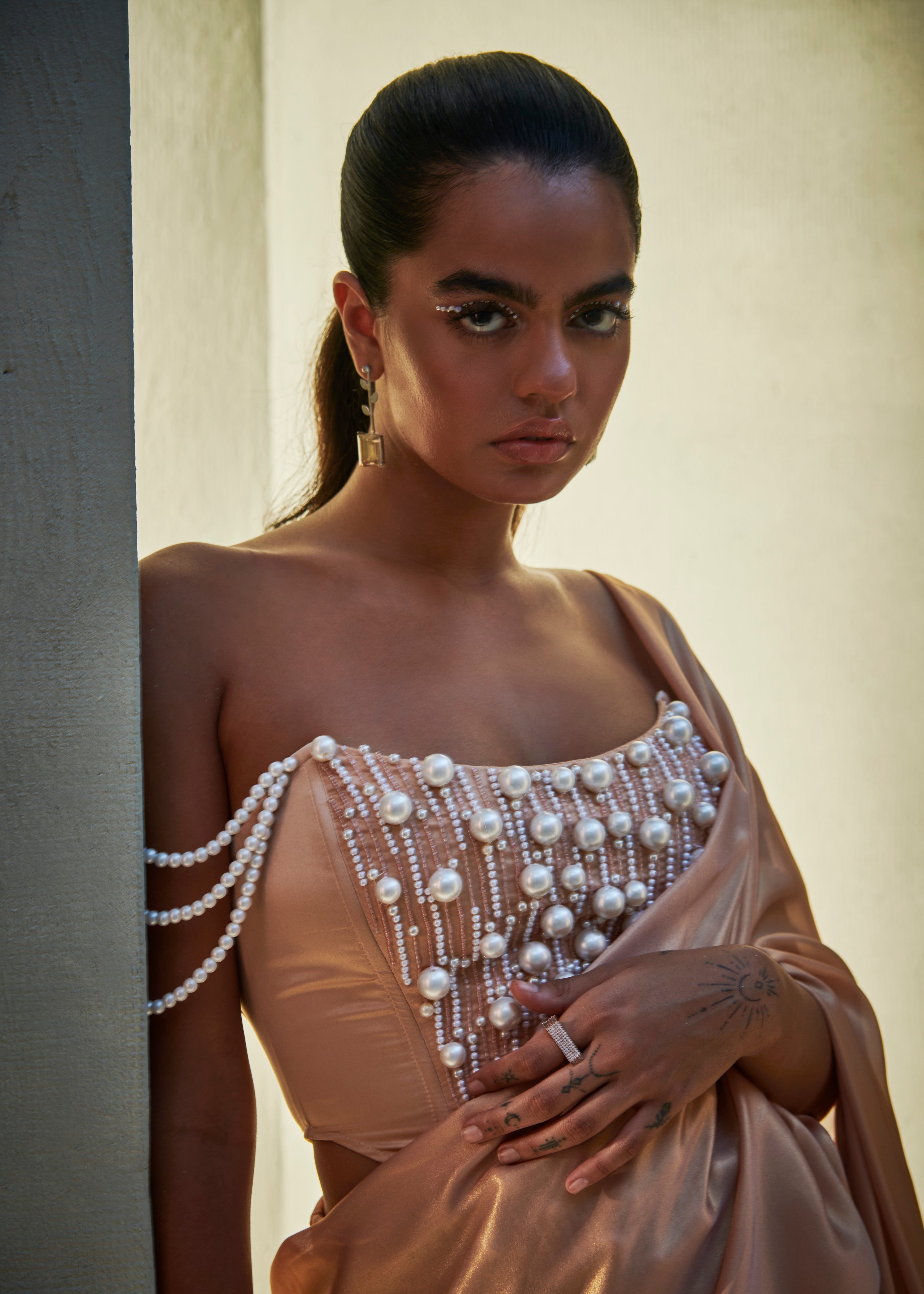 Buy Pearl Embroidered Corset Blouse Online