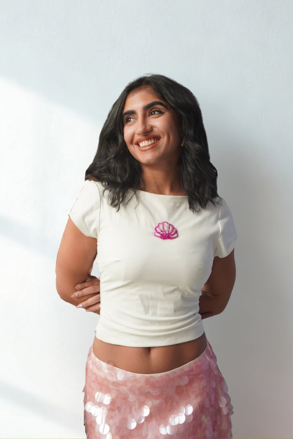 Lea X KYT White Open Back Tee