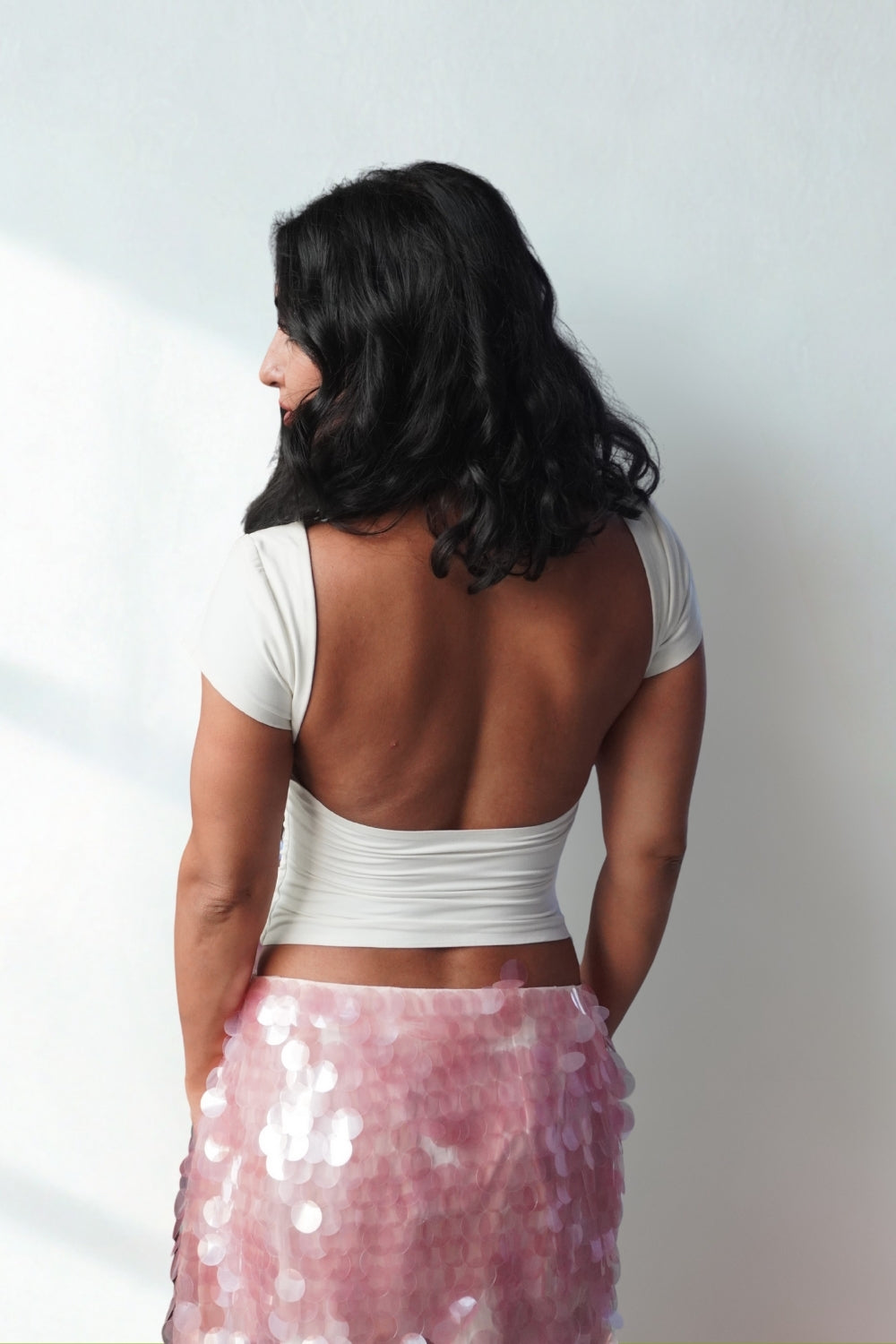 Lea X KYT White Open Back Tee