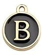 Charms - Alphabets - Black & Gold