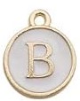 Charms - Alphabets - White & Gold