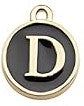 Charms - Alphabets - Black & Gold