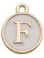 Charms - Alphabets - White & Gold