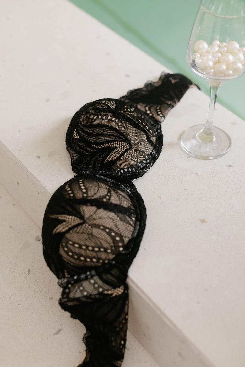 Buy Our Adalyn Black Lace Underwired Strapless Bra