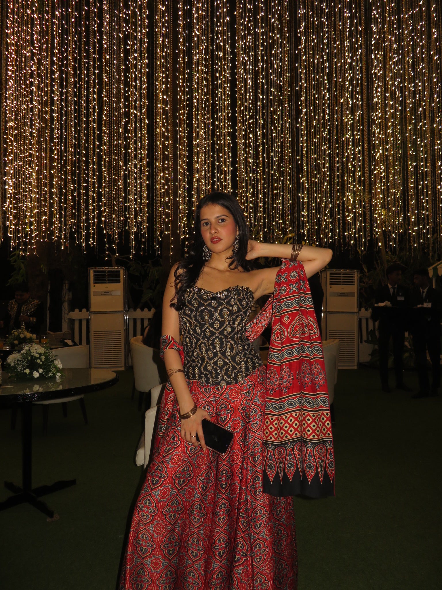 Rhea Ajrakh Hand Embroidered Corset Gharara Set