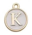 Charms - Alphabets - White & Gold