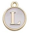 Charms - Alphabets - White & Gold