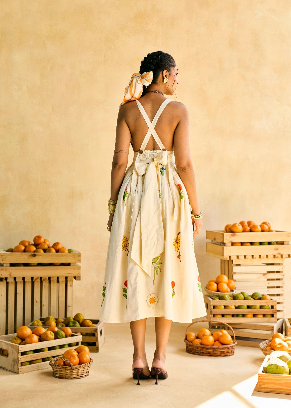 Gulmohar Fauna Embroidered Midi Dress