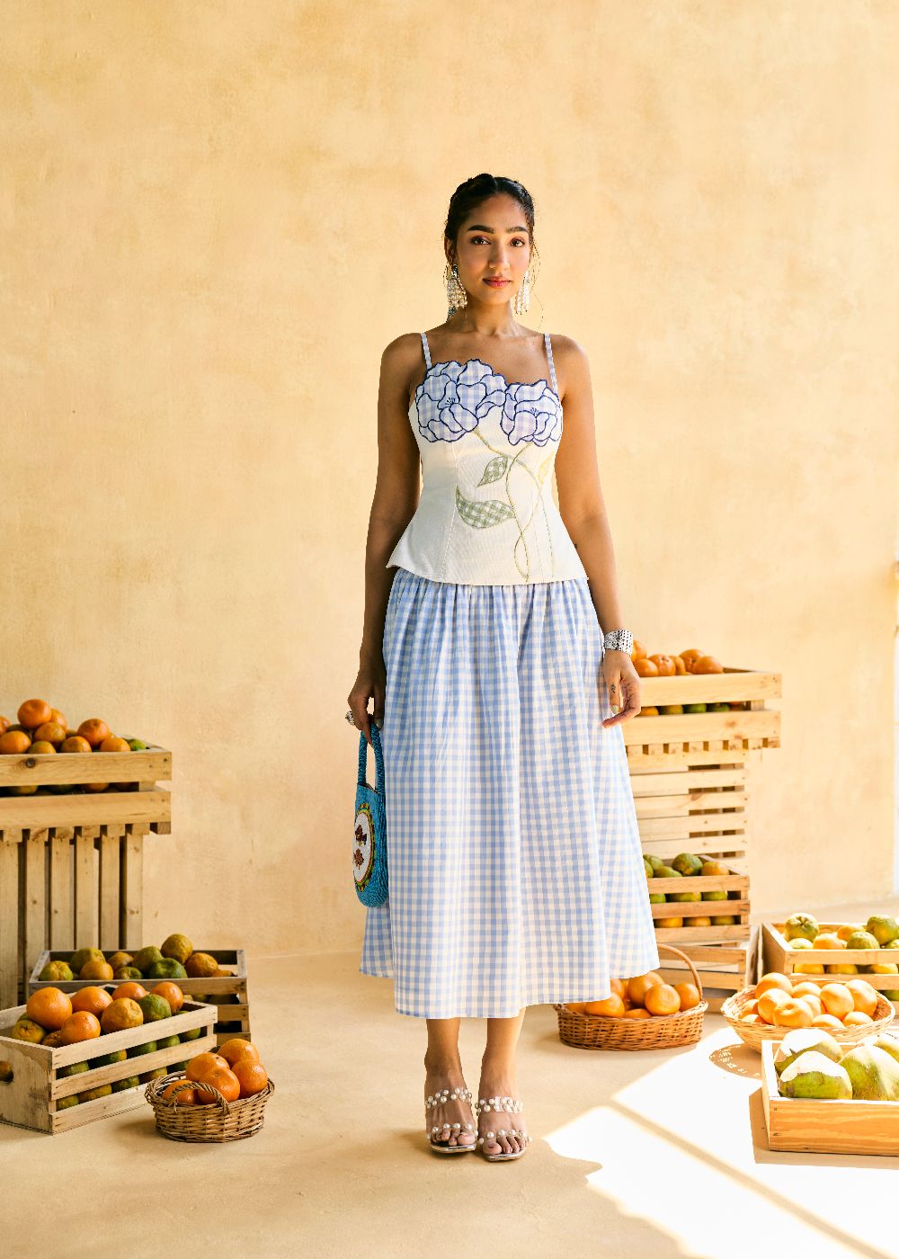 Aasmaani Picnic Embroidered Camisole Top