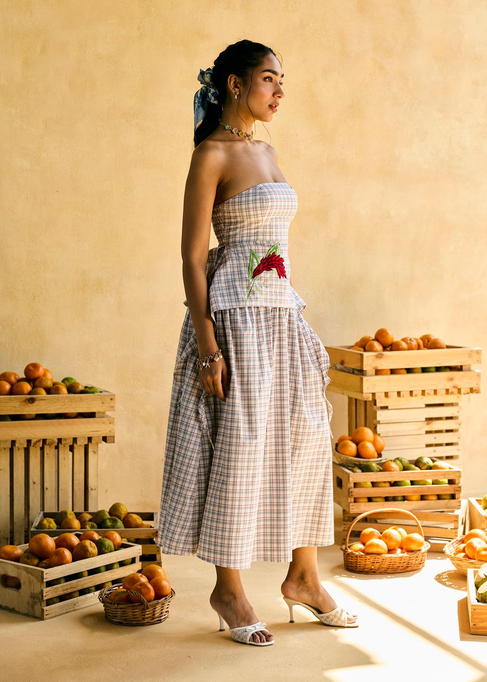 Maple Checkered Cascade Skirt