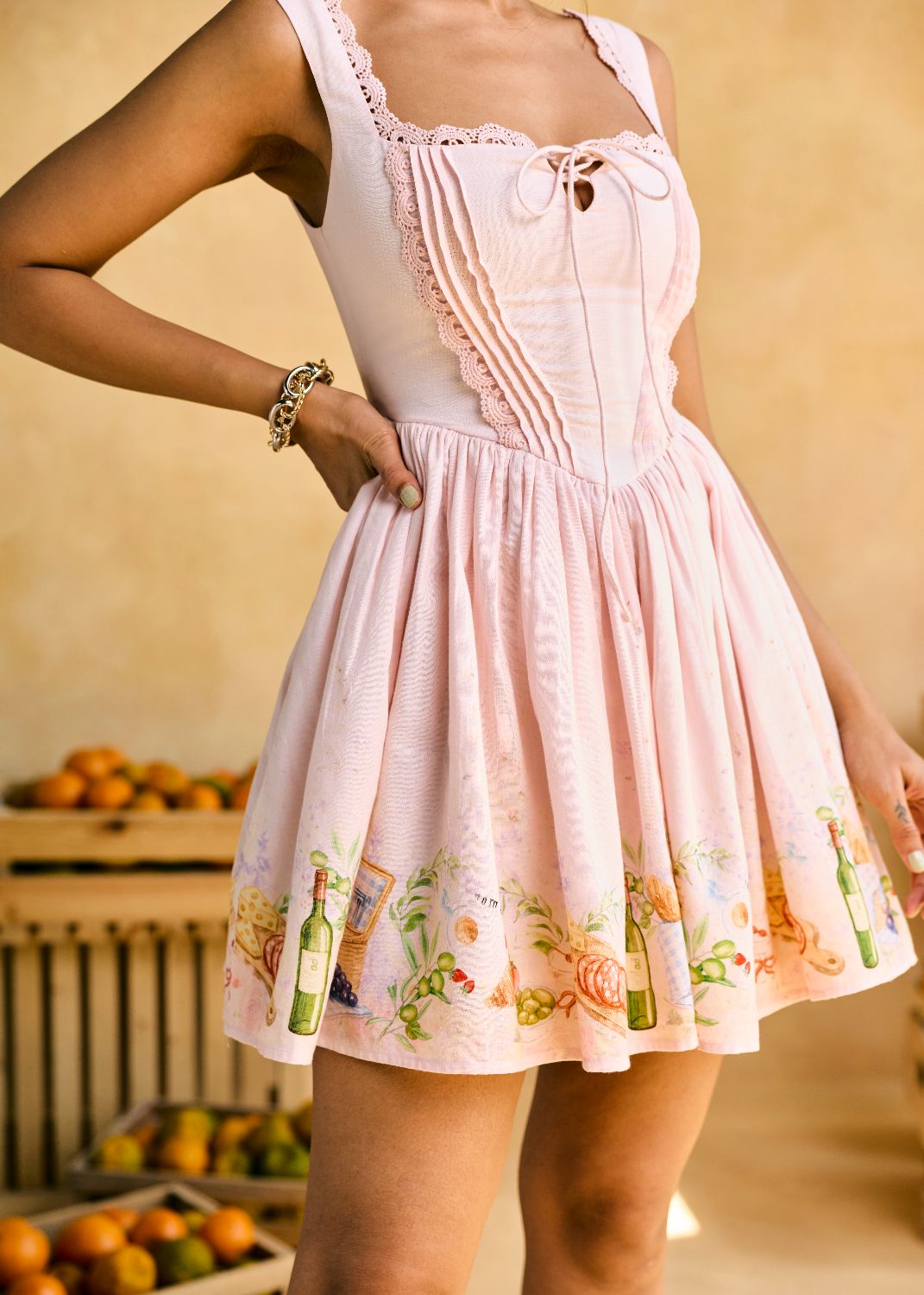 Amalfi Picnic Lace Mini Sundress