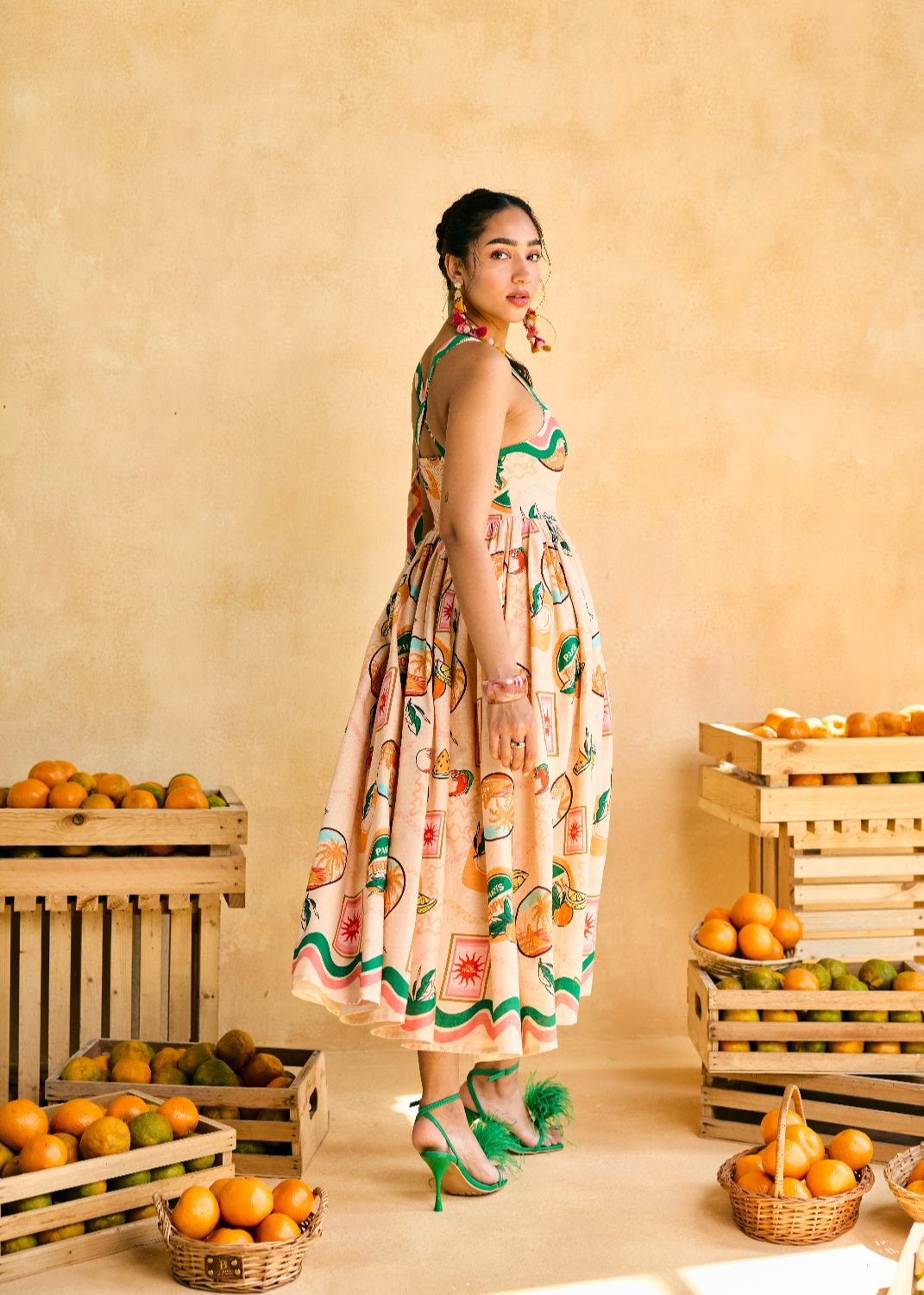 Citrus Orchard Halter Dress