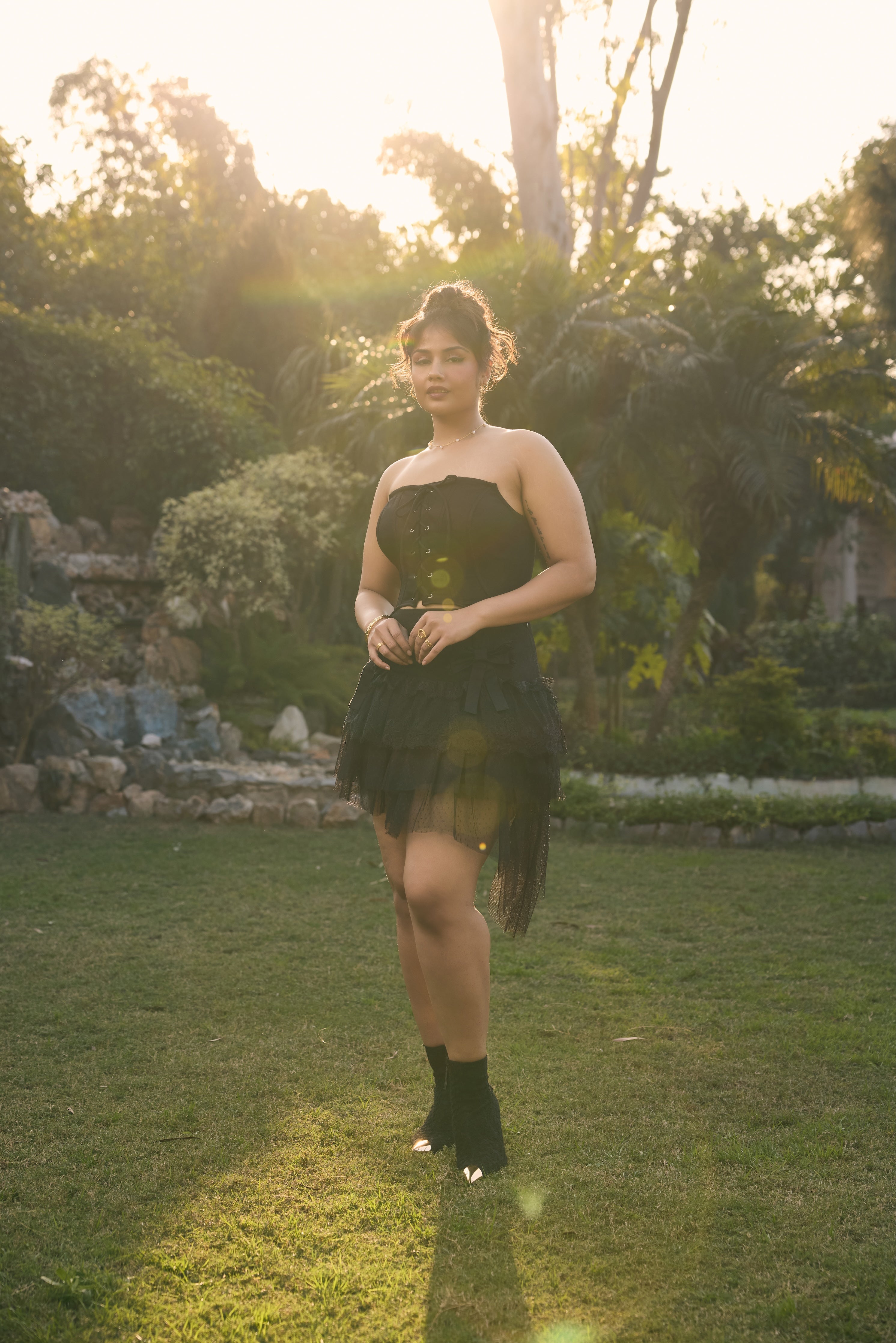 Beverly Black Strapless Corset Top