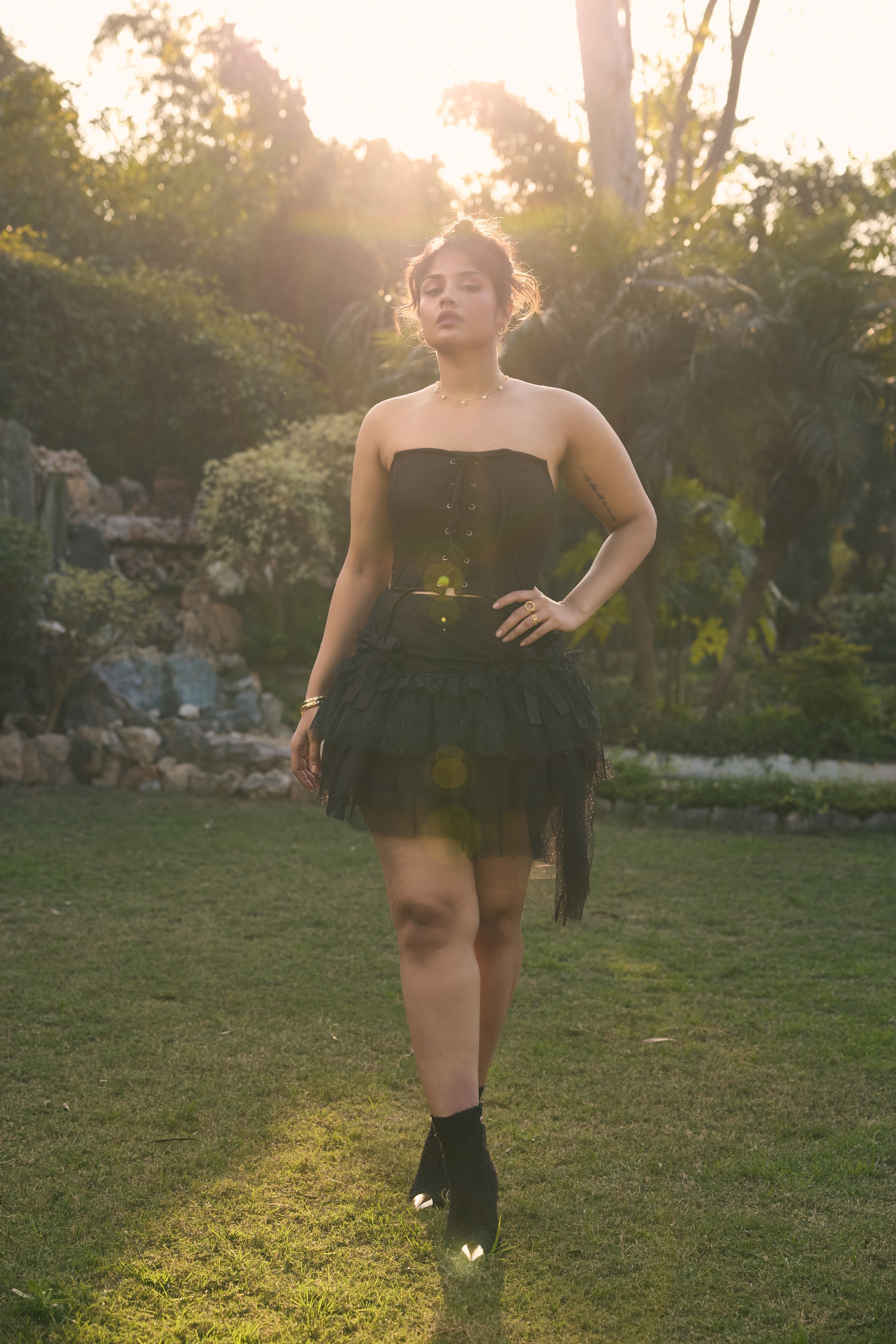 Beverly Black Strapless Corset Top