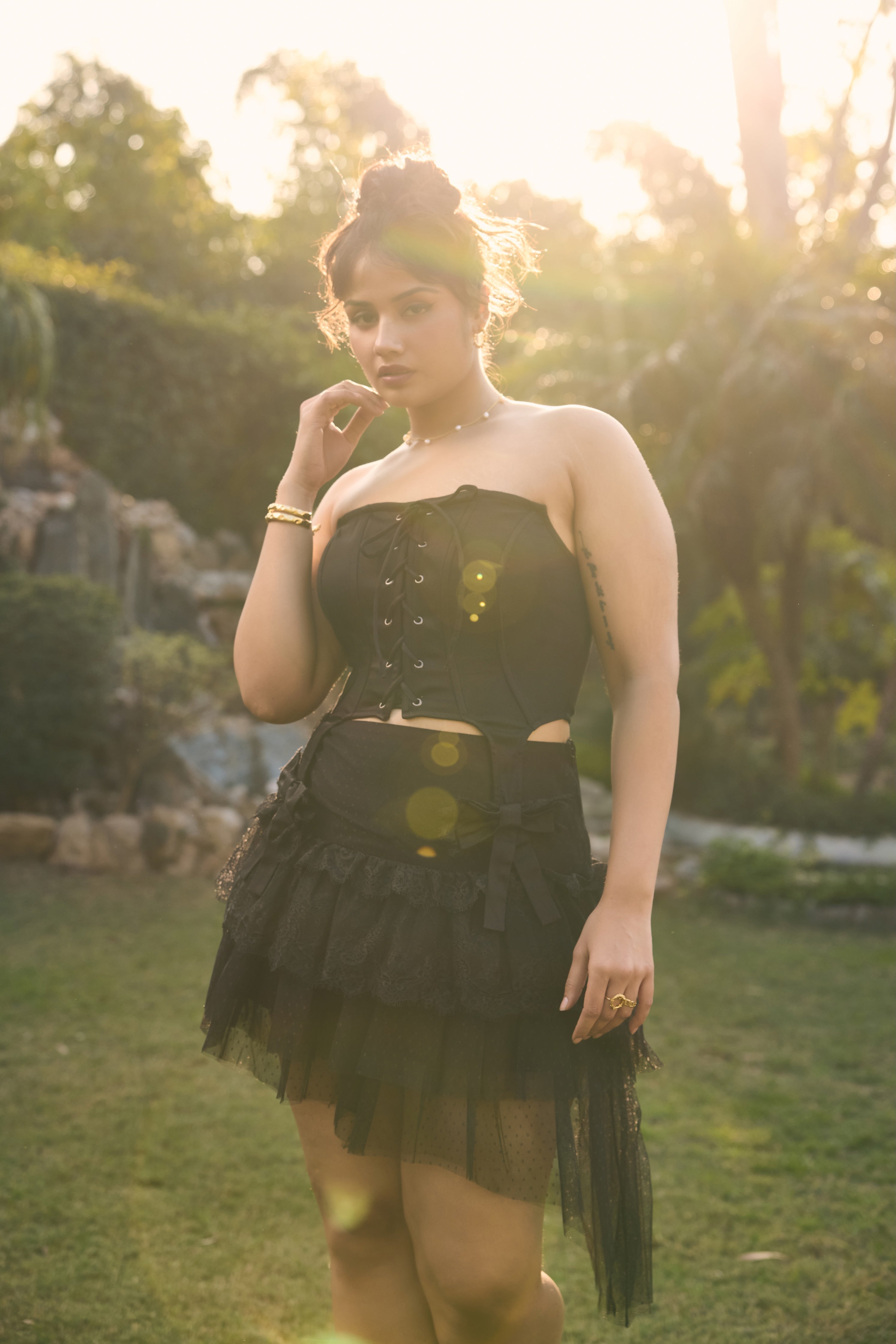 Beverly Black Strapless Corset Top