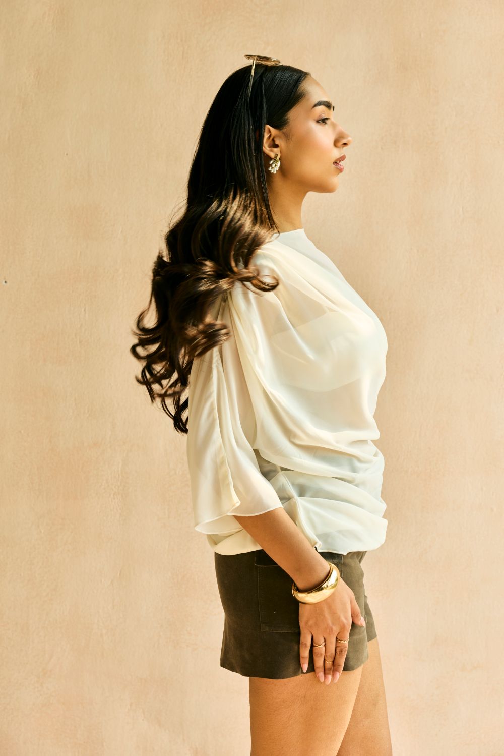 Softfall Drape Georgette Top and Bralette