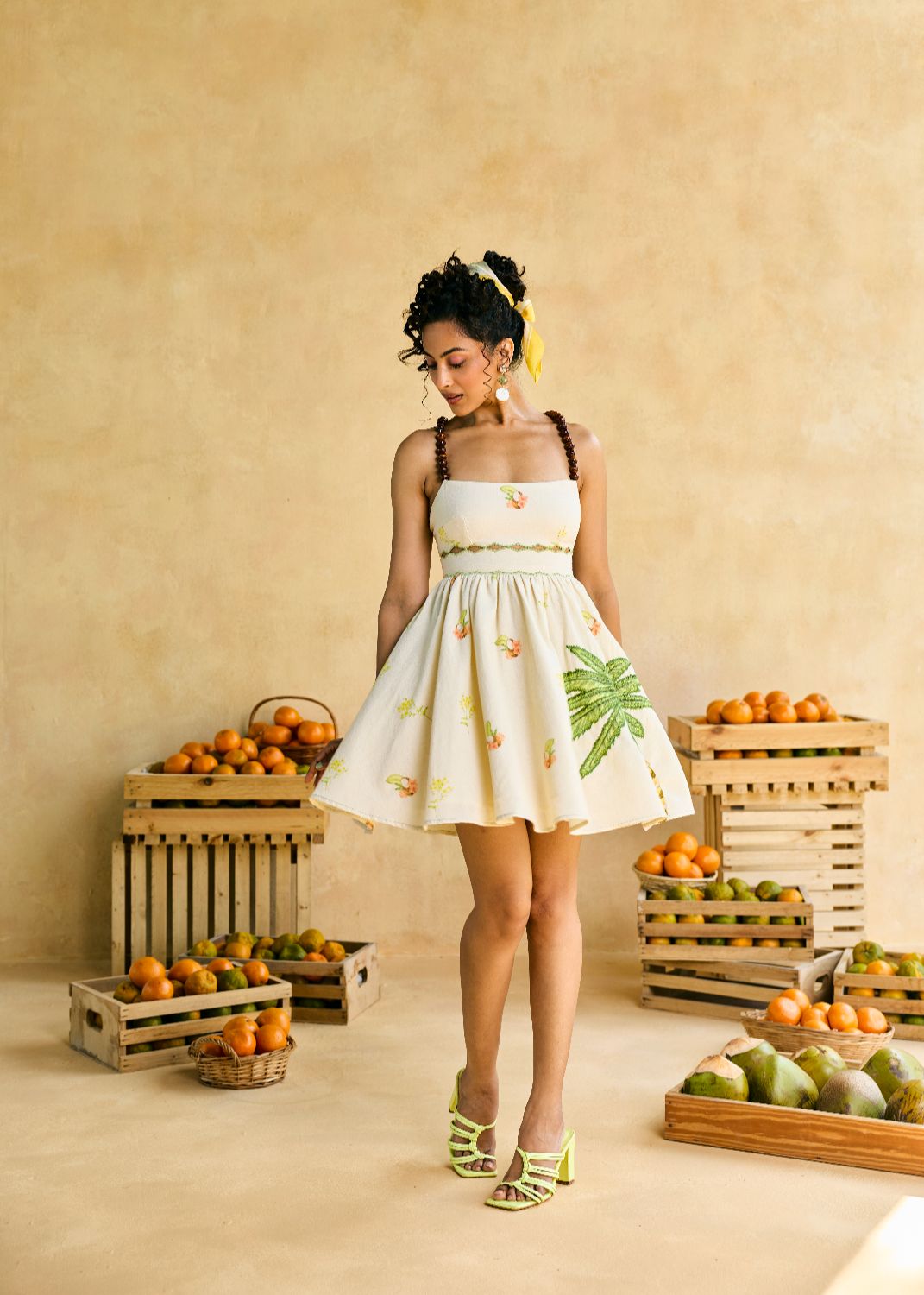 Garden Fairy Embroidered Beaded Mini Dress