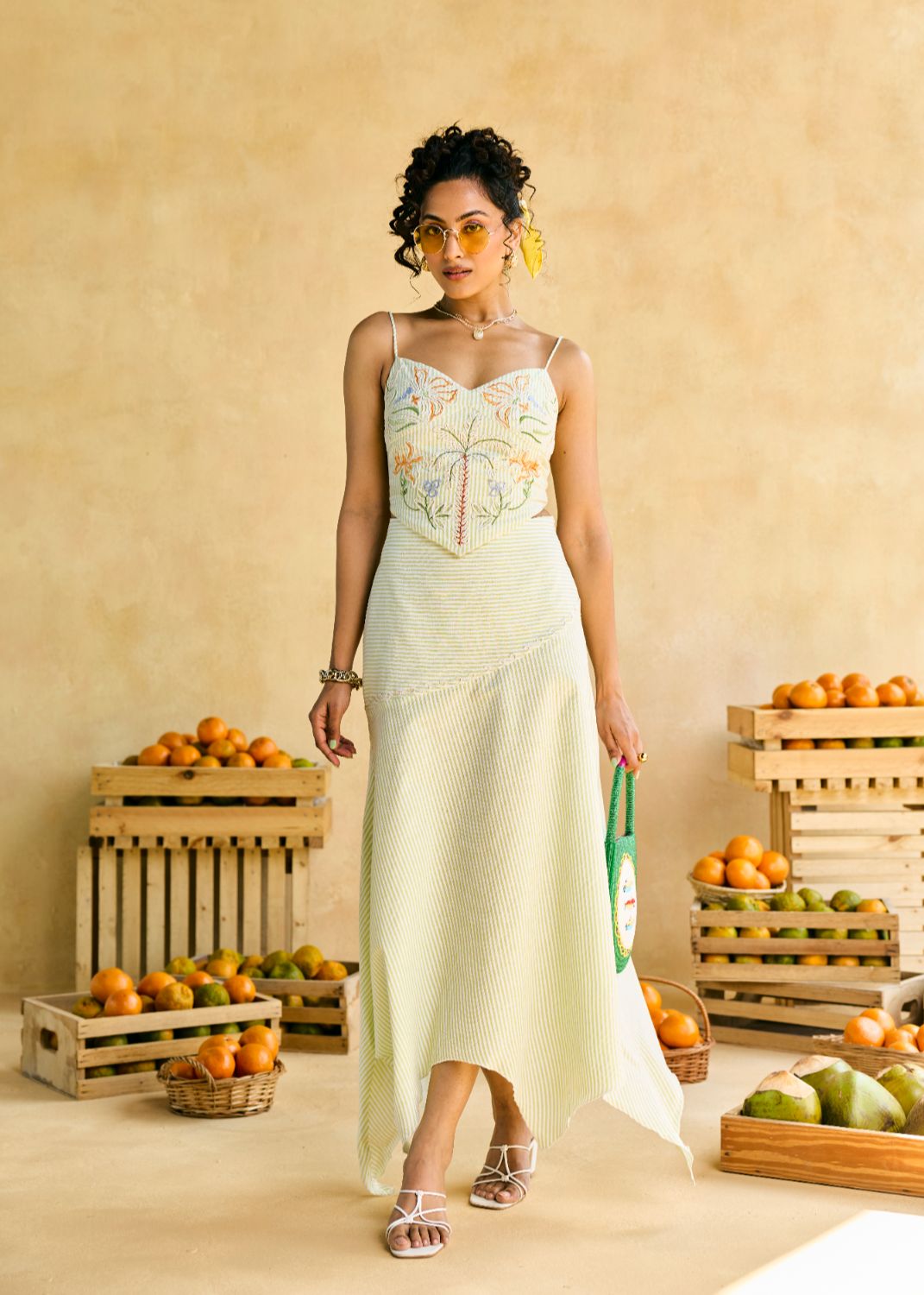 Palm Whisper Embroidered Top