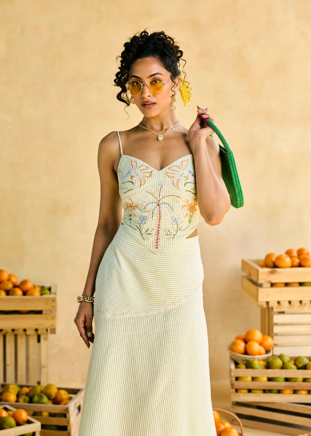 Palm Whisper Embroidered Top