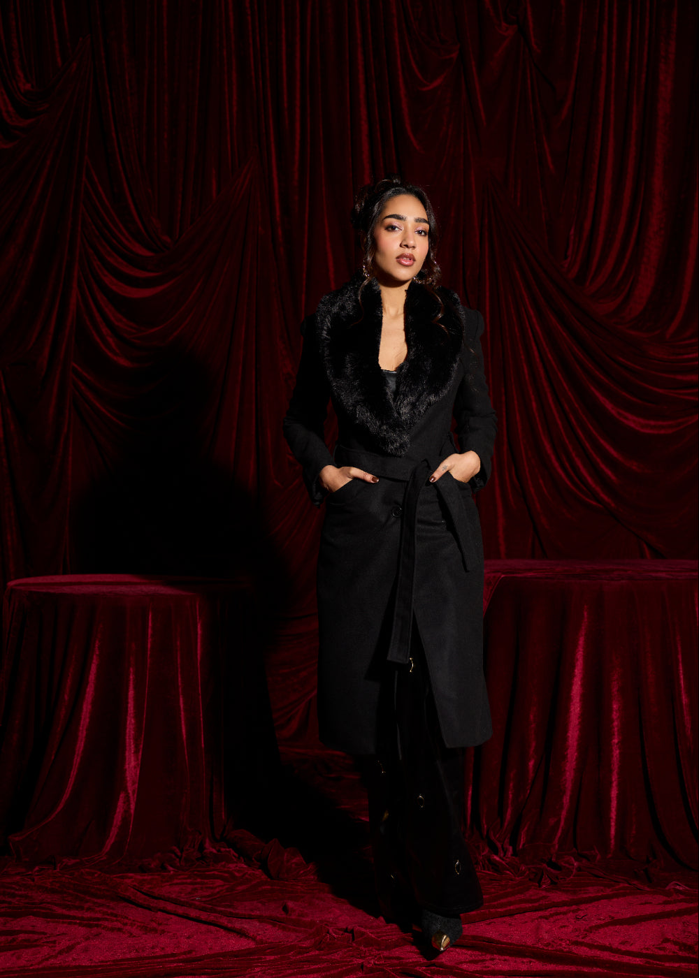 Esther Black Wool-Blend Multi-Way Luxe Coat