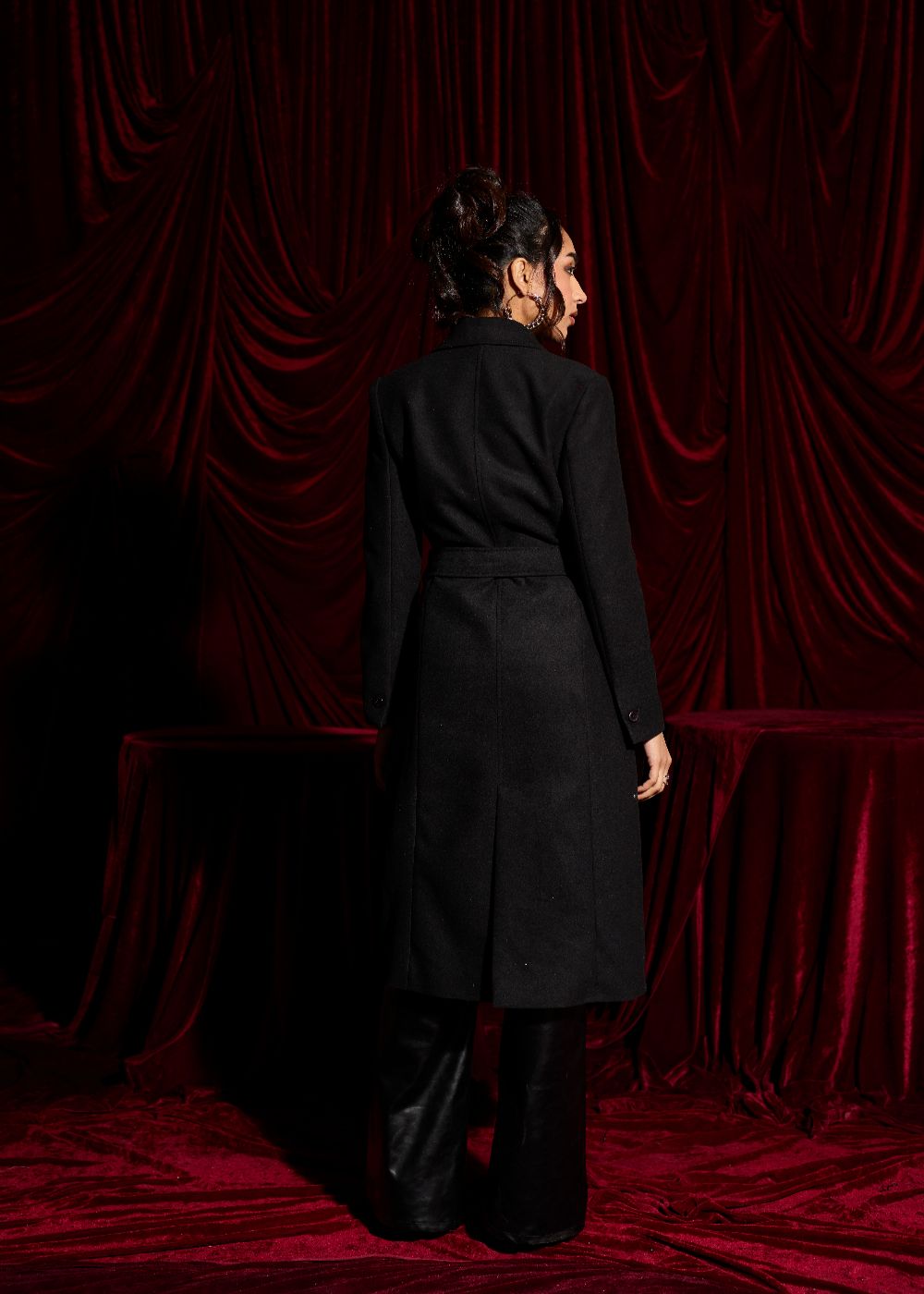 Esther Black Wool-Blend Multi-Way Luxe Coat