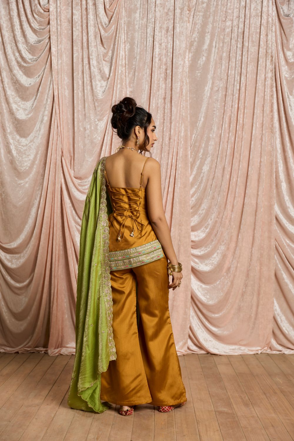 Meher-e-Baagh Yellow Embroidered Kurta Set