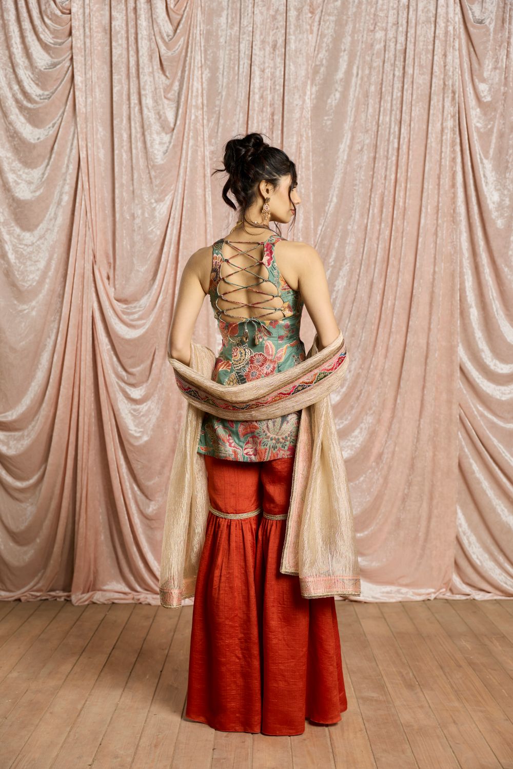 Rangriti Floral Embellished Sharara Set