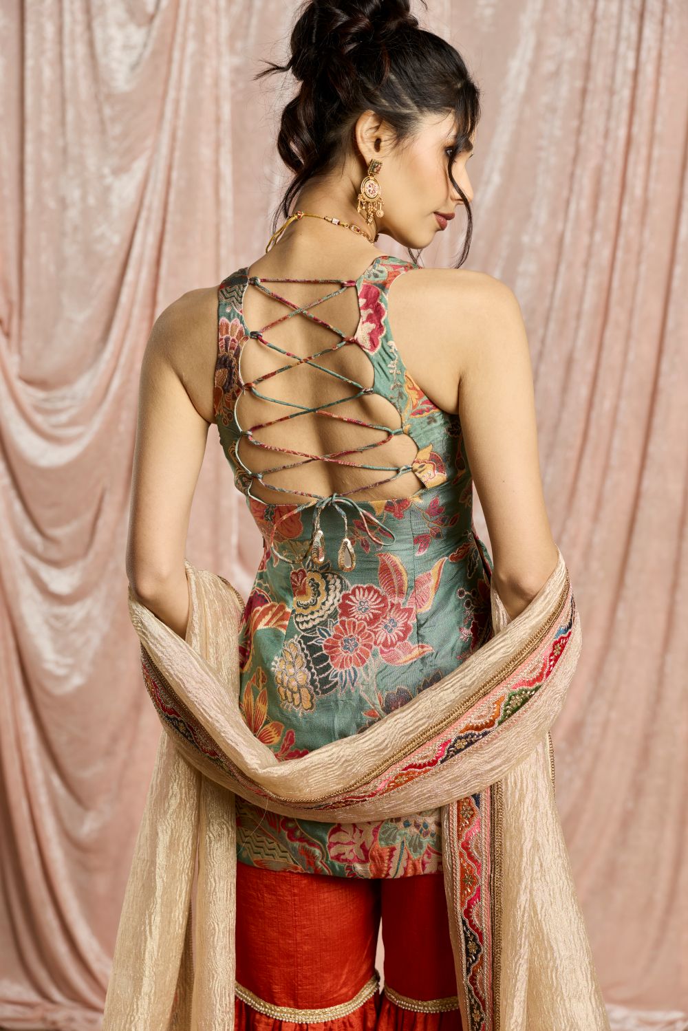 Rangriti Floral Embellished Sharara Set