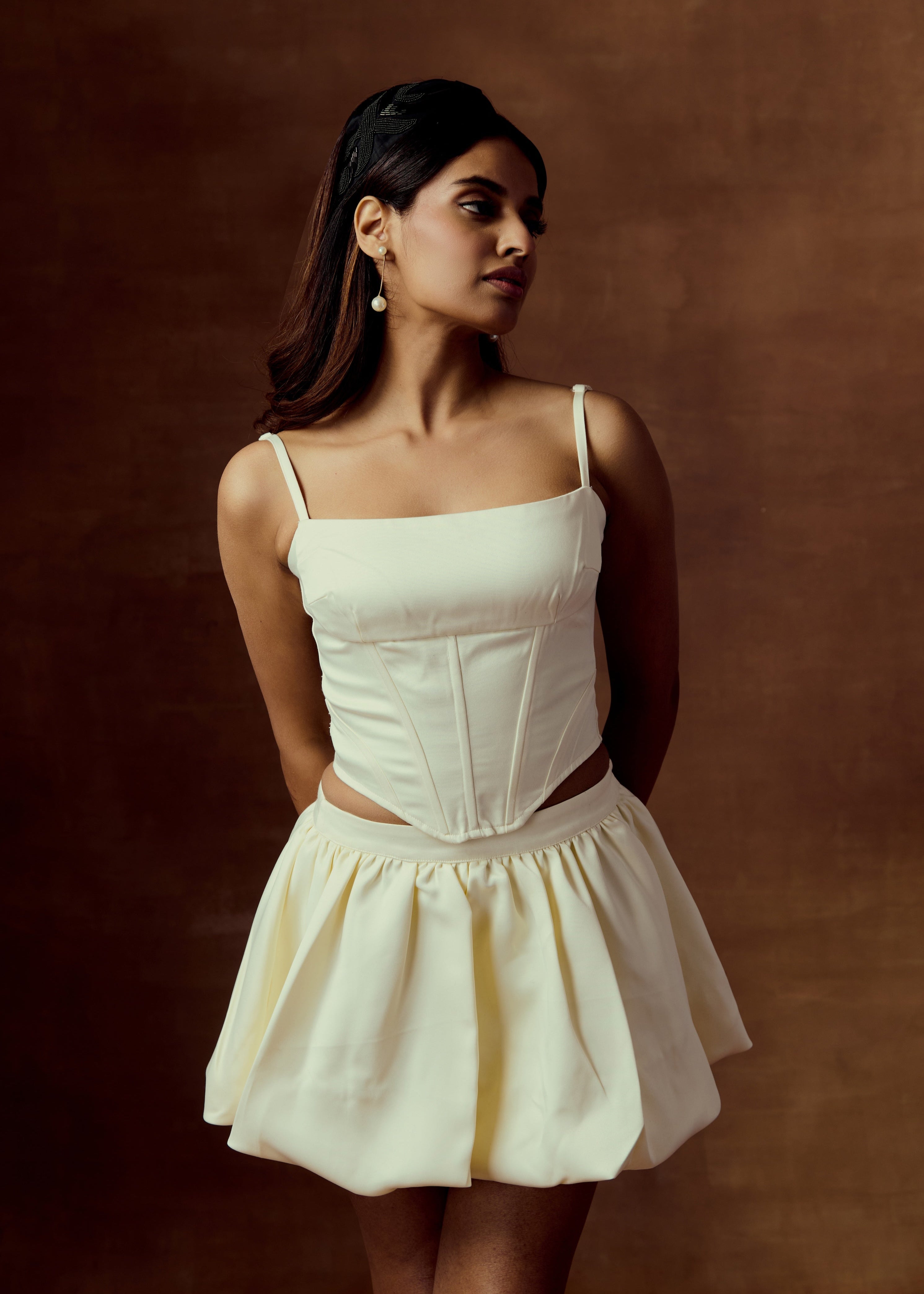 Romane Off-White Corset Top