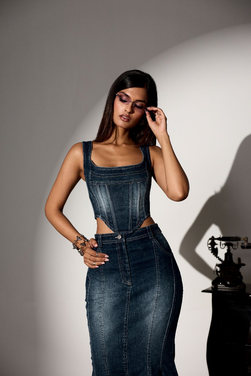 Victoria Denim Corset Top