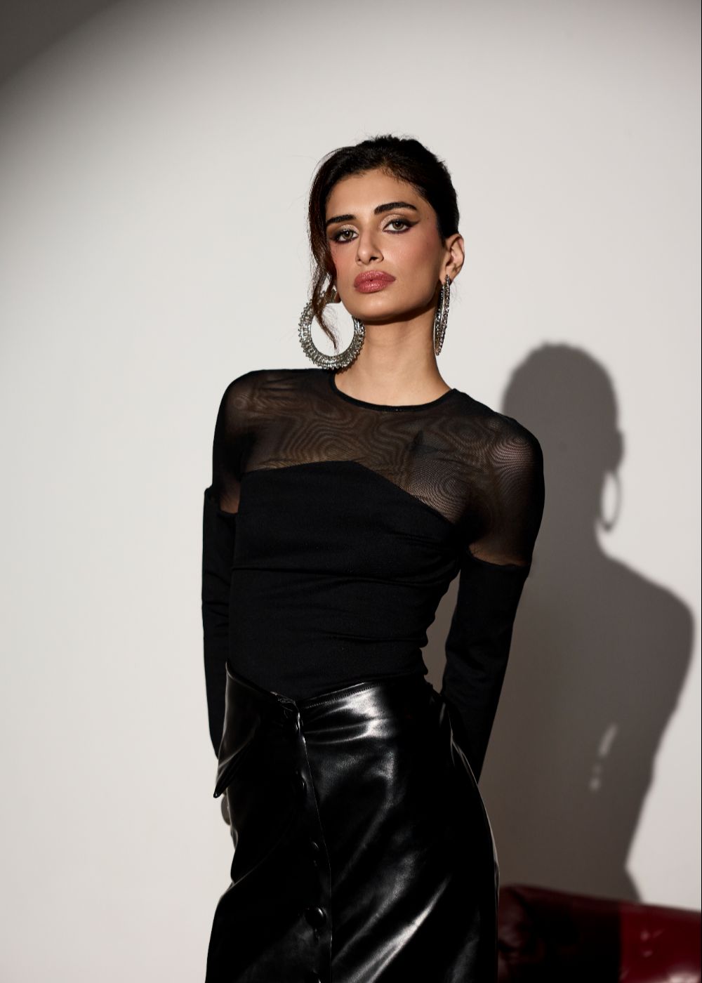 Kylina Black Mesh Insert Top