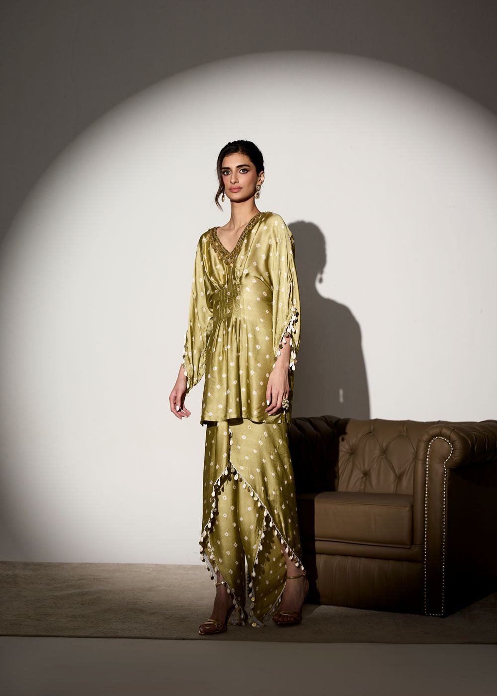 Noor Sage Green Kurti and Dhoti Pant Set