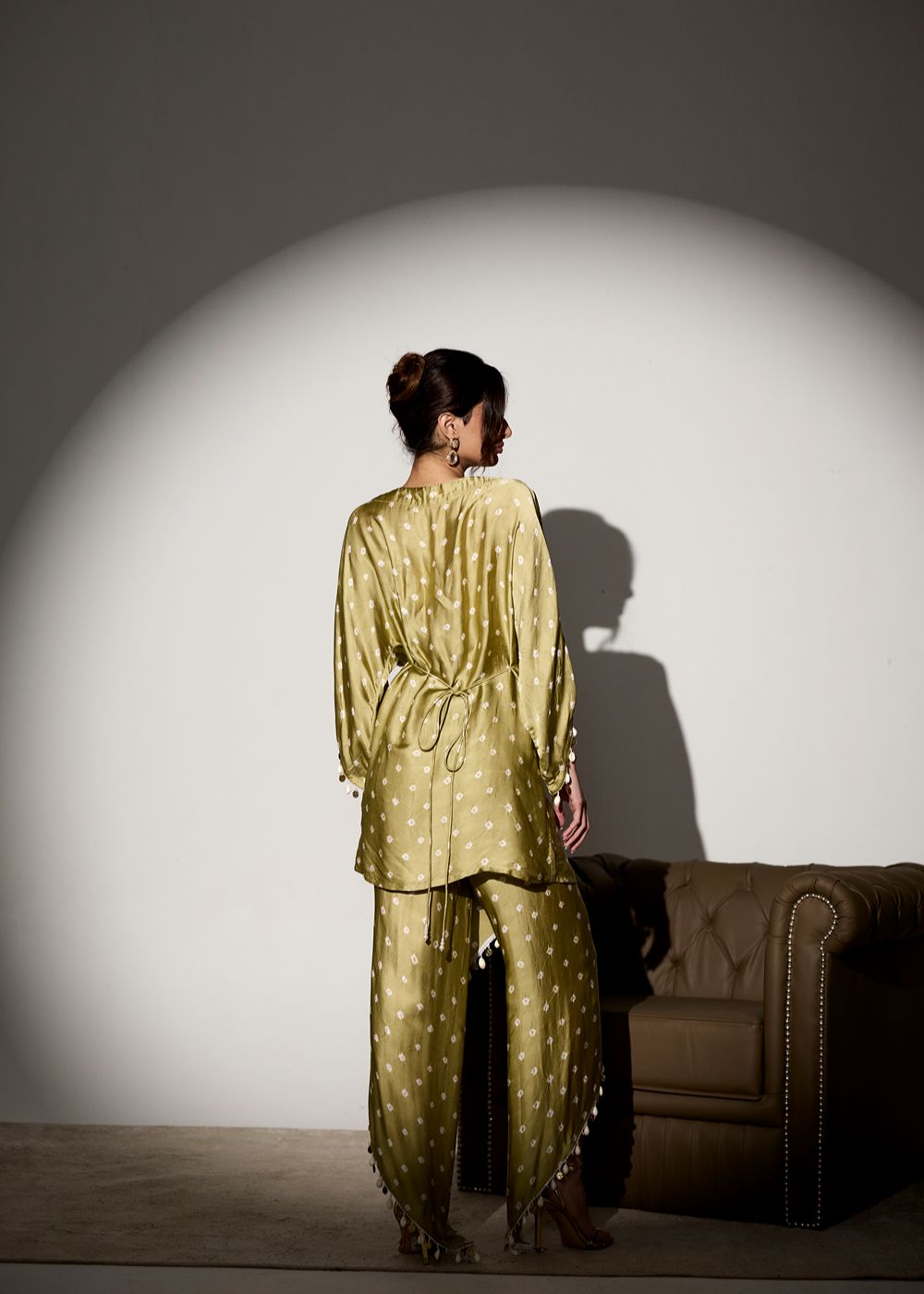 Noor Sage Green Kurti and Dhoti Pant Set