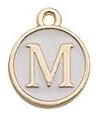 Charms - Alphabets - White & Gold