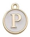 Charms - Alphabets - White & Gold