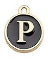 Charms - Alphabets - Black & Gold