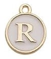 Charms - Alphabets - White & Gold