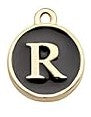 Charms - Alphabets - Black & Gold