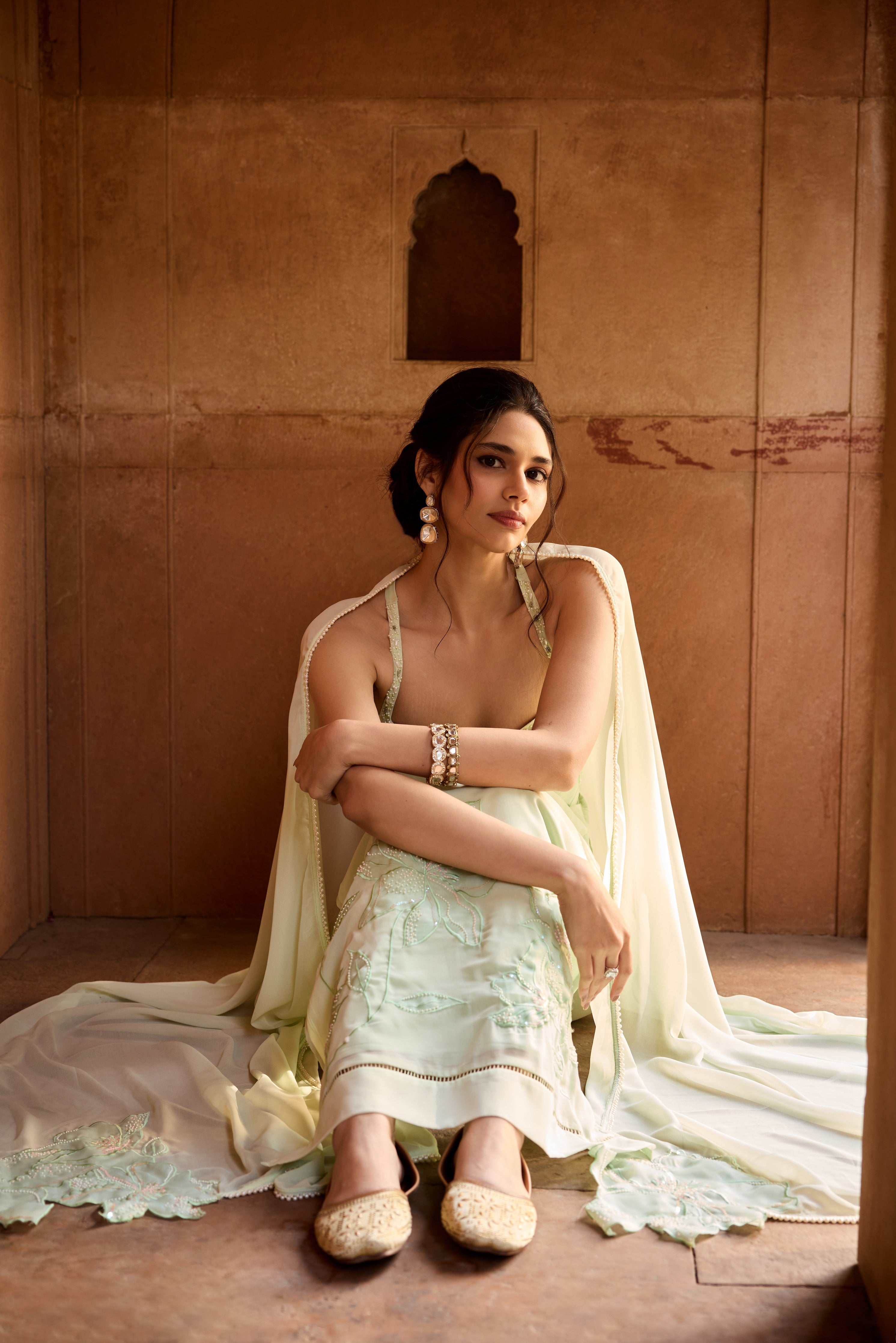 Rati Pastel Green Georgette Straight Kurta Set