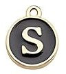 Charms - Alphabets - Black & Gold