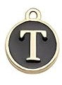 Charms - Alphabets - Black & Gold
