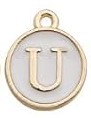 Charms - Alphabets - White & Gold
