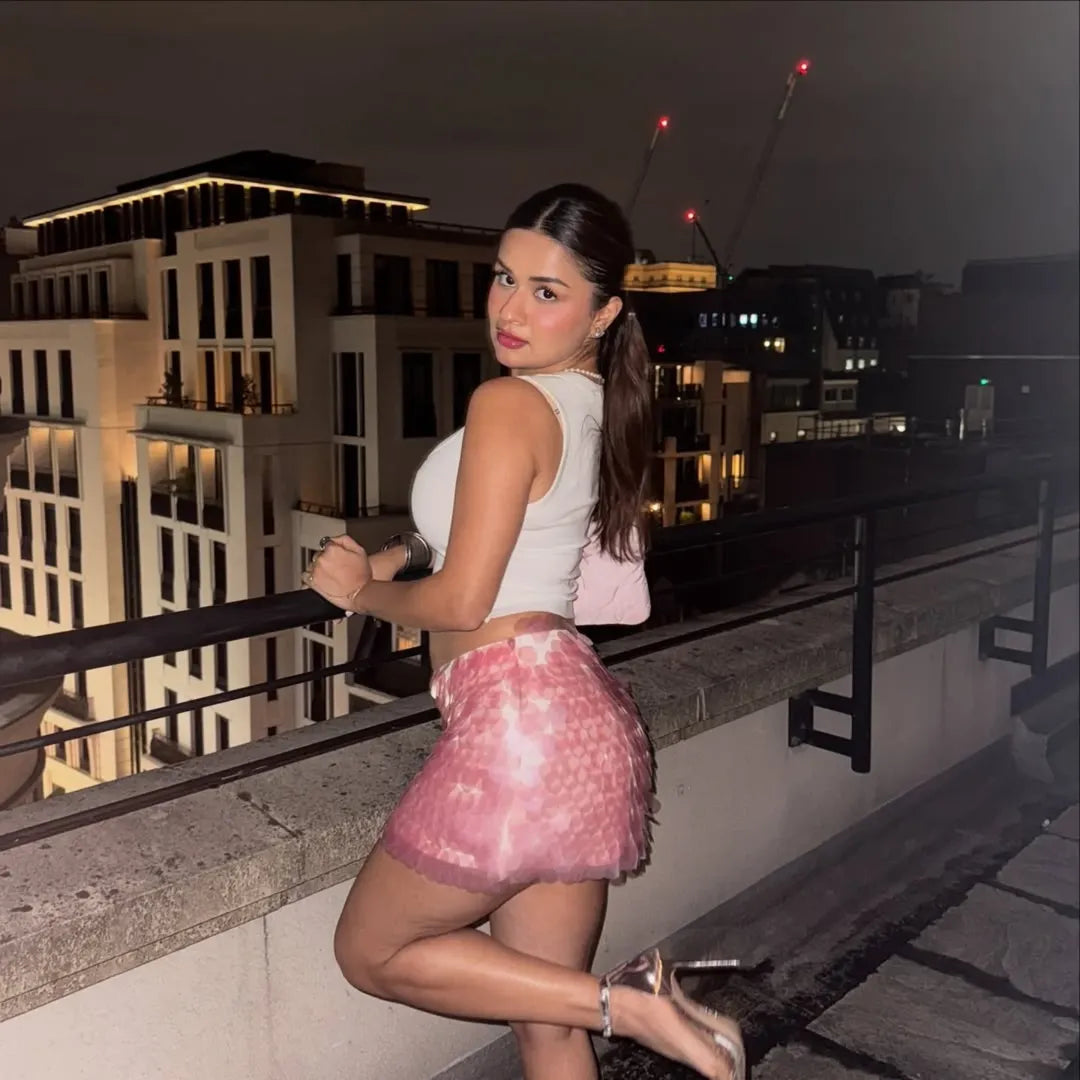 Cove Baby Pink & White Embellished Top