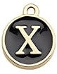 Charms - Alphabets - Black & Gold