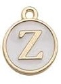 Charms - Alphabets - White & Gold