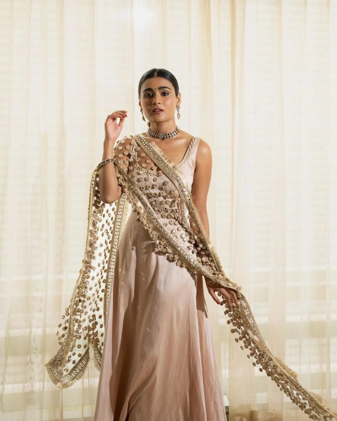 Ayinaat Raw Silk Anarkali Set Without Dupatta