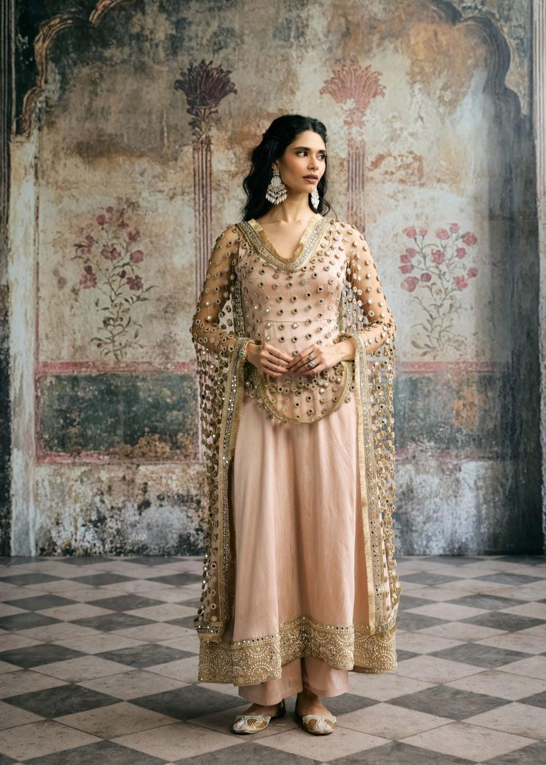 Ayinaat Raw Silk Anarkali Set Without Dupatta