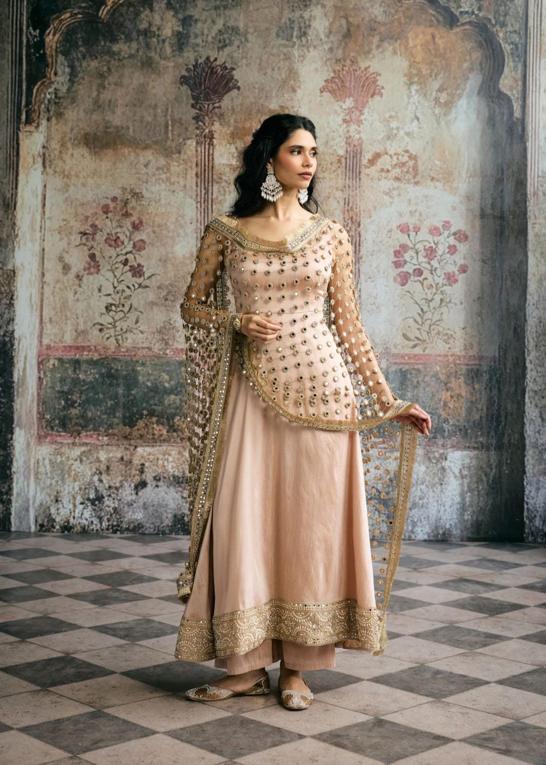 Ayinaat Raw Silk Anarkali Set Without Dupatta