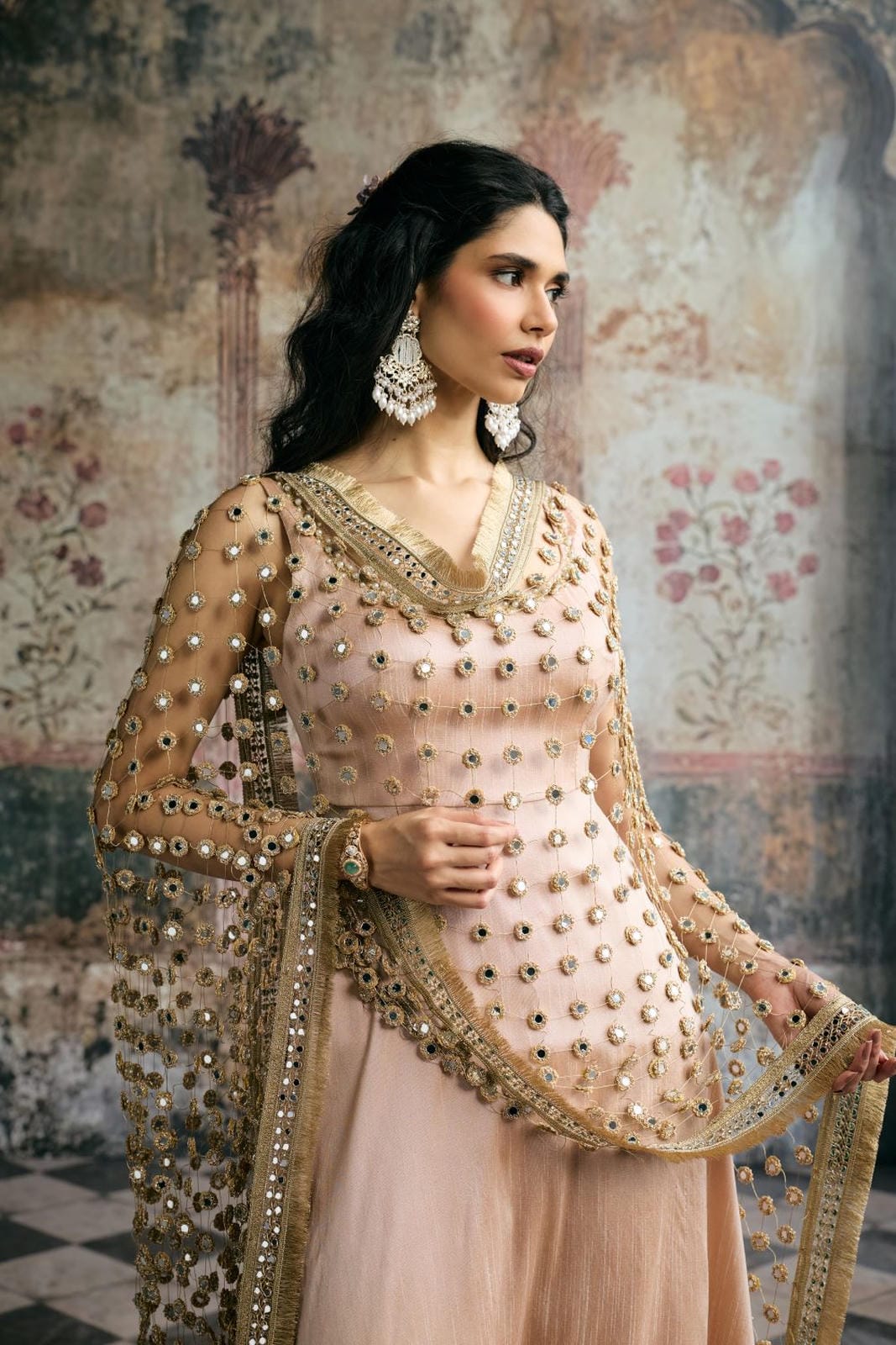 Ayinaat Raw Silk Anarkali Set Without Dupatta