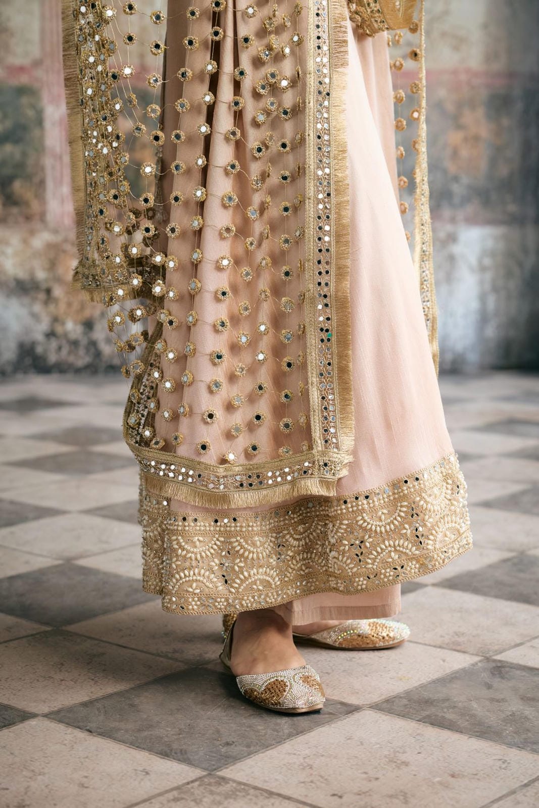 Ayinaat Raw Silk Anarkali Set Without Dupatta